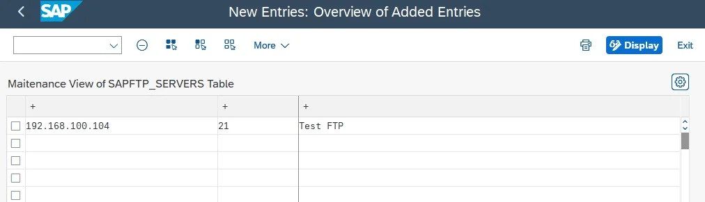 SAP FTP connection