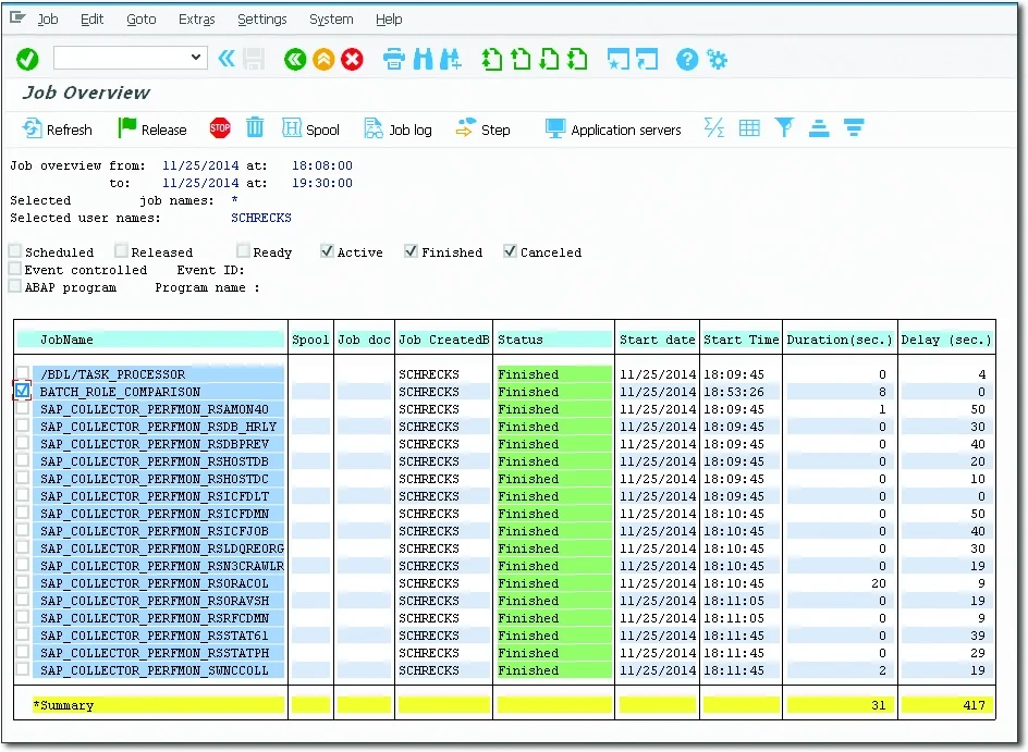 How to monitor background jobs in sap