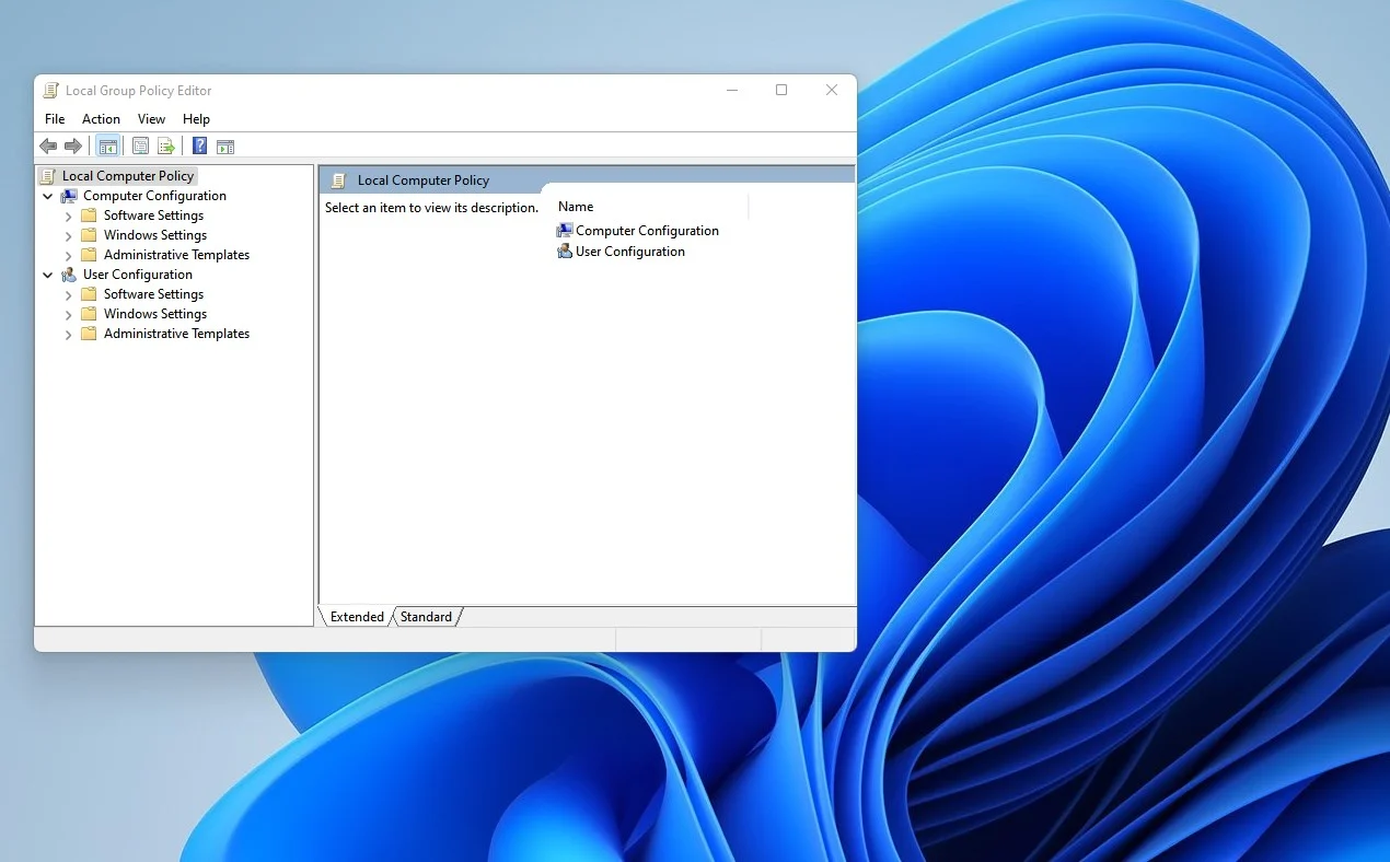 local Group Policy Editor in Windows 11 home