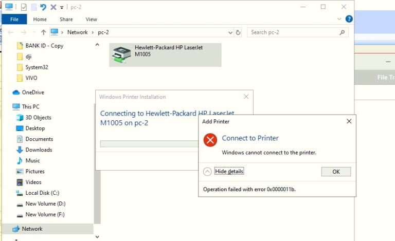 Windows Cannot Connect To The Printer Error 0x0000011b