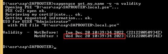 saprouter certificate renewal command sapgenpse