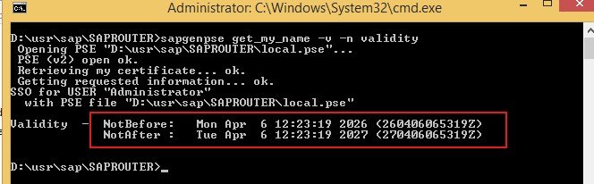saprouter certificate renewal command sapgenpse