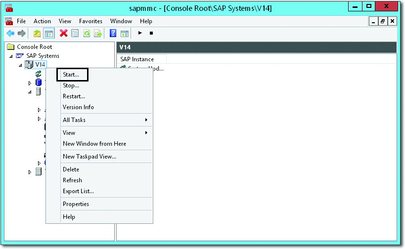Starting SAP System