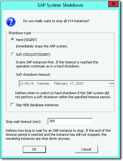 Stopping the SAP System