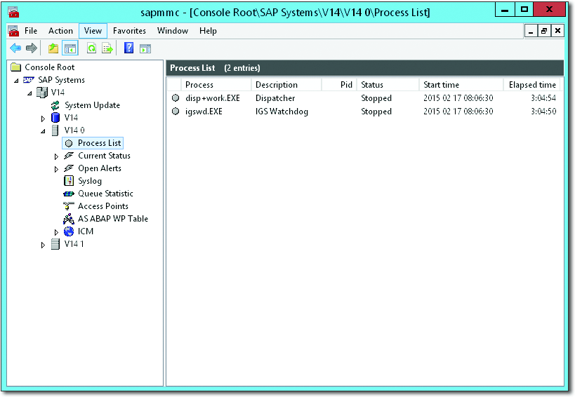 Stopping the SAP System