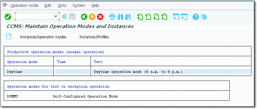 Instances and Operation Modes