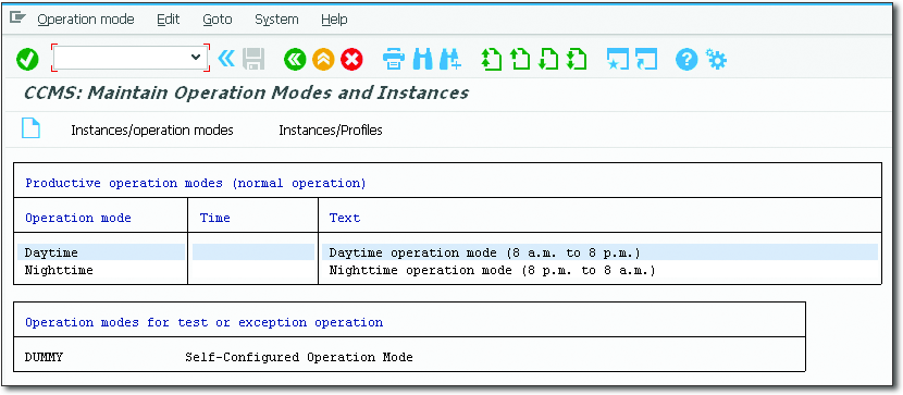 Instances and Operation Modes