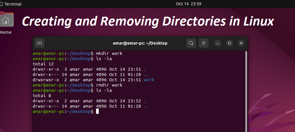 creating and Removing directories in linux