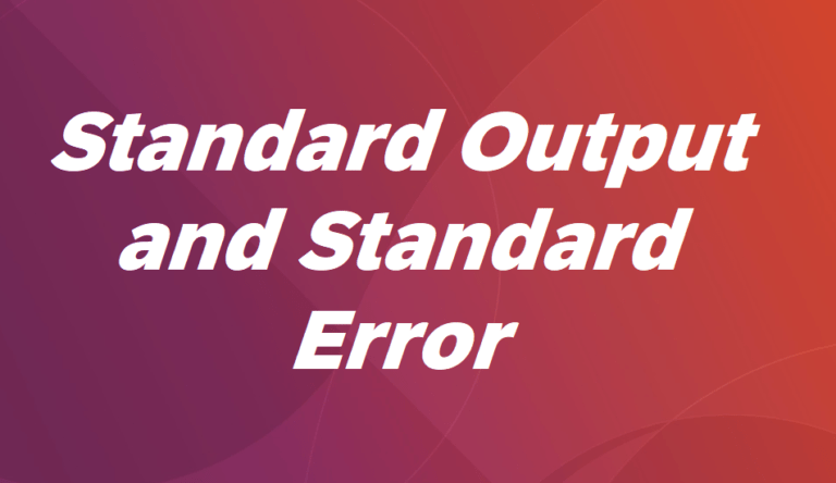 Standard Error In Linux