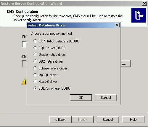 How to restore backup of server configuration in BusinessObjects 4.x